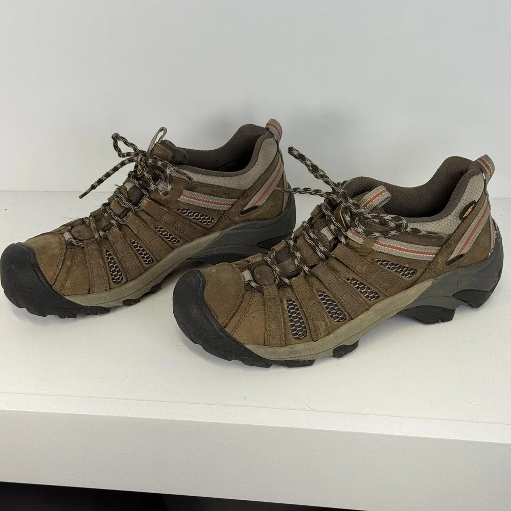 Keen Shoes Mens 8 Brown Voyageur Ankle Hiking Outdoors Mesh Comfort Lace Up